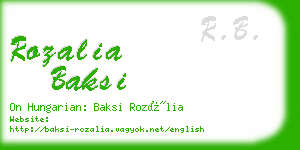 rozalia baksi business card